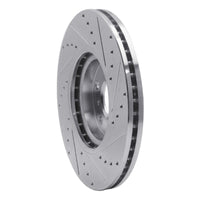 R1 2003-2023 Infiniti G25 Front Left Drilled & Slotted Silver Brake Rotor