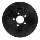 R1 2005-2023 Chrysler 300 Front Right Drilled & Slotted Black Brake Rotor