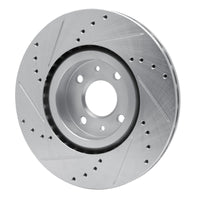 R1 2012-2019 Fiat 500 (USA/Canada) Front Right Drilled & Slotted Silver Brake Rotor