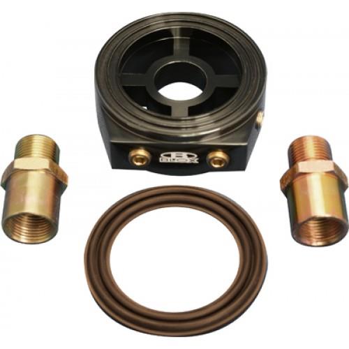 BLOX Racing Oil Filter Block Adapter Black for Oil Pressure and Temperature Monitoring