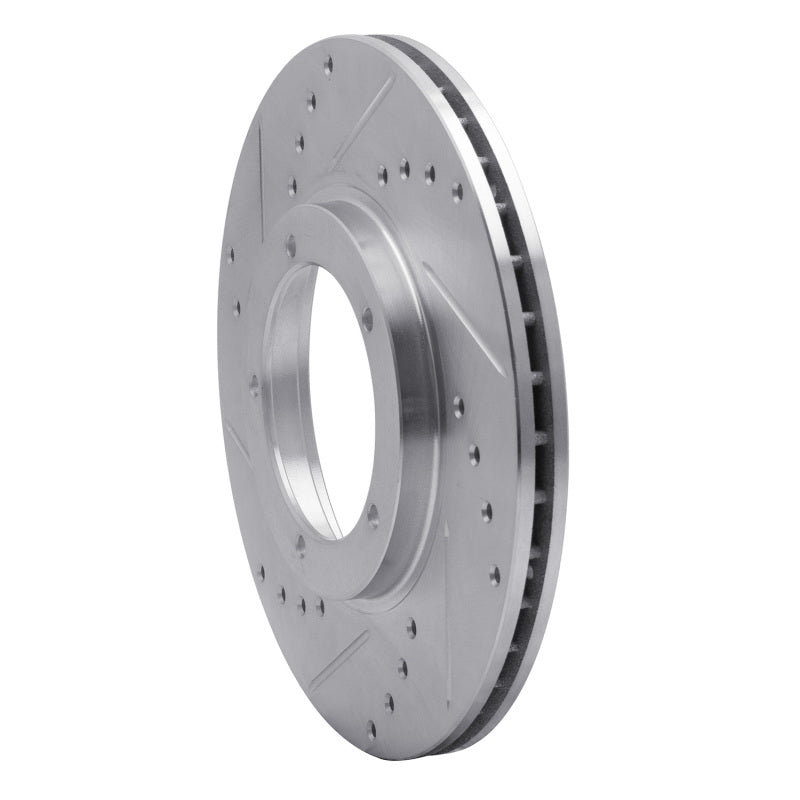 R1 Concepts Porsche 924 Front Left Drilled & Slotted Silver Brake Rotor (Part Number: RNC631-02001L)