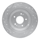 R1 Concepts Genesis G70 Rear Right Drilled & Slotted Silver Brake Rotor (Part Number RNC631-21041R)