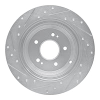 R1 Concepts Genesis G70 Rear Right Drilled & Slotted Silver Brake Rotor (Part Number RNC631-21041R)
