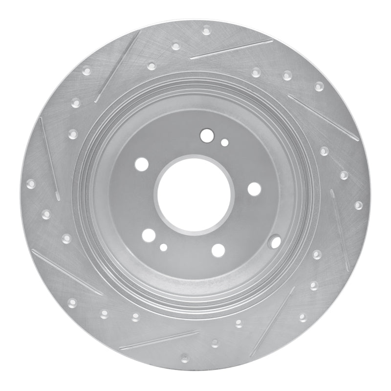R1 Concepts Genesis G70 Rear Right Drilled & Slotted Silver Brake Rotor (Part Number RNC631-21041R)