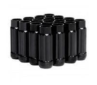 BLOX Racing 12-Sided P17 Tuner Lug Nuts 12x1.25 - Black Steel, Set of 16