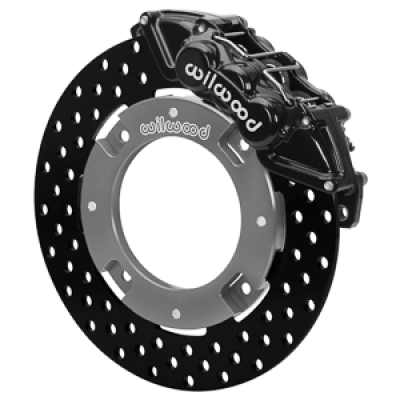 Wilwood 17-21 Can-Am X3RS Black 6-Piston Front Brake Kit with 11.25-inch Drilled Rotors