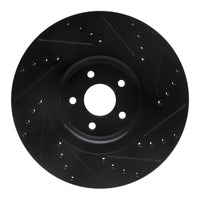 R1 2014-2019 Ford Focus Front Left Drilled & Slotted Black Brake Rotor