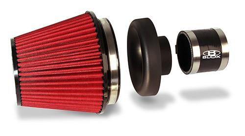 BLOX Racing Performance Filter Kit with 3.0-inch Velocity Stack Air Filter and Silicone Hose