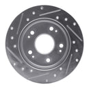 R1 1997-2015 Acura ILX Rear Right Drilled & Slotted Silver Brake Rotor