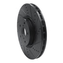 R1 2005-2020 Subaru Impreza Front Right Drilled & Slotted Black Brake Rotor
