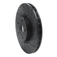 R1 2005-2020 Subaru Impreza Front Right Drilled & Slotted Black Brake Rotor