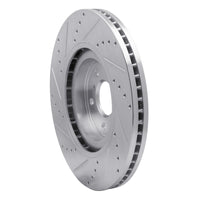 R1 2008-2025 Infiniti QX70 Front Right Drilled & Slotted Silver Brake Rotor