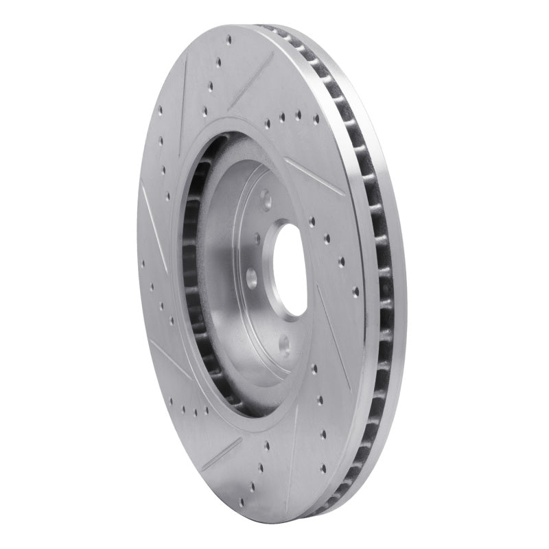 R1 2008-2025 Infiniti QX70 Front Right Drilled & Slotted Silver Brake Rotor