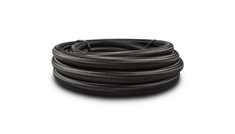Vibrant -4 AN Black Nylon Braided Flex Hose w/ PTFE liner (10FT long)