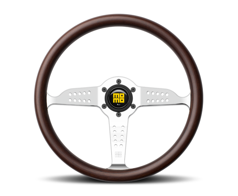 MOMO Super Grand Prix Steering Wheel 350 mm - Mahogany Wood with Polished Spokes