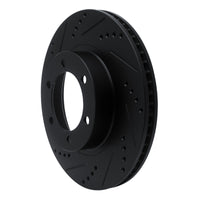 R1 Concepts Lexus GX470 Front Left Drilled & Slotted Brake Rotor - Black
