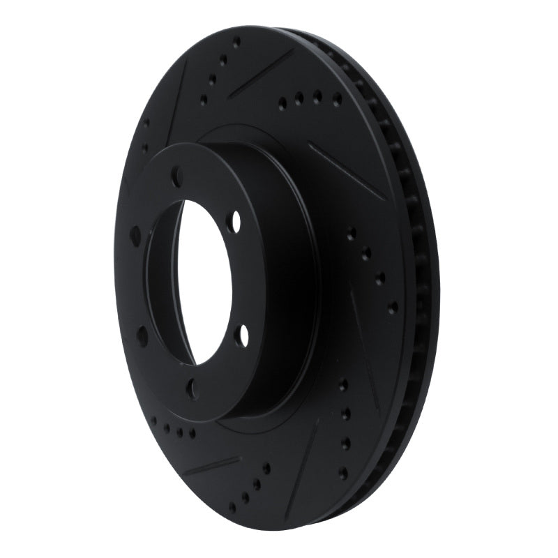 R1 Concepts Lexus GX470 Front Left Drilled & Slotted Brake Rotor - Black