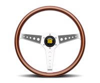 MOMO California Wood Steering Wheel 360 mm - Mahogany Wood with Polished Spokes