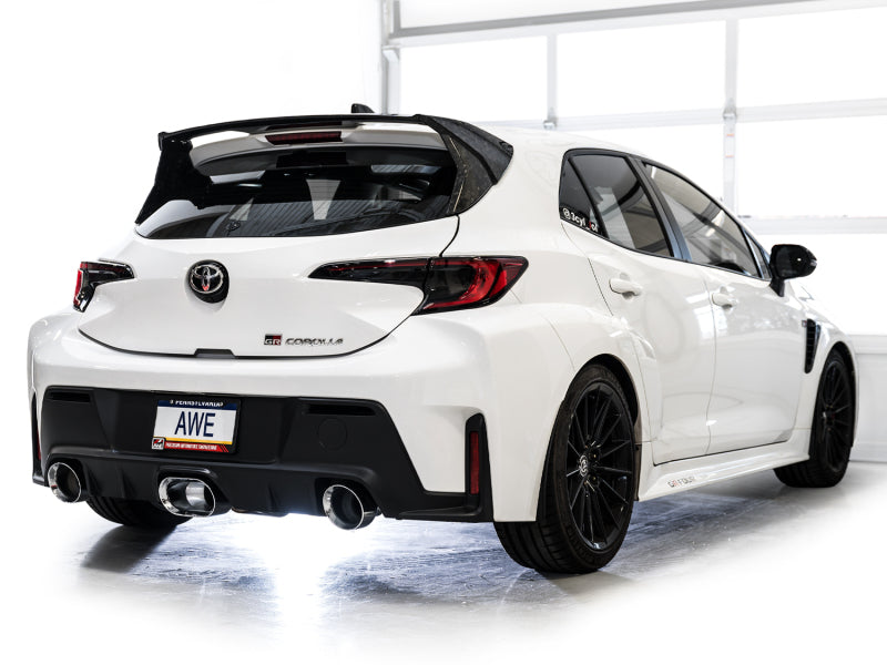 AWE 23+ Toyota GR Corolla Track Edition Catback Exhaust w Chrome Silver Tips | 3020-52472