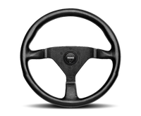 MOMO Montecarlo 350mm Steering Wheel with Black Leather and Red Stitching