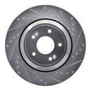 R1 Concepts Genesis G80 Rear Right Drilled & Slotted Silver Brake Rotor (Part #rnc631-03056R)