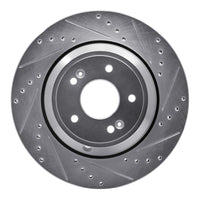 R1 Concepts Genesis G80 Rear Right Drilled & Slotted Silver Brake Rotor (Part #rnc631-03056R)