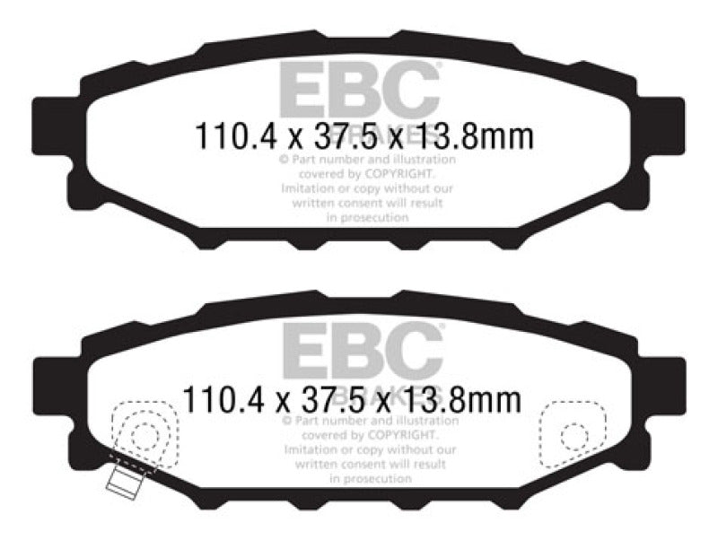 EBC Redstuff Ceramic Low Dust Rear Brake Pads for Subaru Legacy and BRZ – Part Number ebcDP31584C