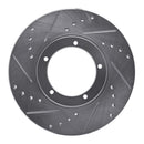 R1 Concepts Porsche 924 Front Left Drilled & Slotted Silver Brake Rotor (Part Number: RNC631-02001L)