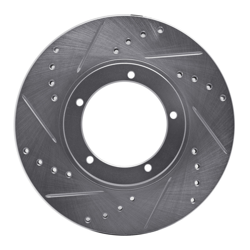 R1 Concepts Porsche 924 Front Left Drilled & Slotted Silver Brake Rotor (Part Number: RNC631-02001L)