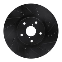 R1 2005-2020 Subaru Impreza Front Right Drilled & Slotted Black Brake Rotor