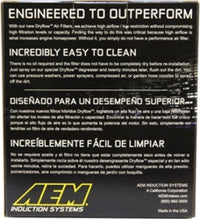AEM Induction 3.25-inch DryFlow Short Neck 5-inch Element Filter - Universal Clamp-On Air Filter for Enhanced Performance