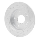R1 1997-2015 Acura ILX Rear Left Drilled & Slotted Silver Brake Rotor