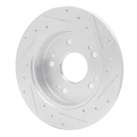 R1 1997-2015 Acura ILX Rear Left Drilled & Slotted Silver Brake Rotor