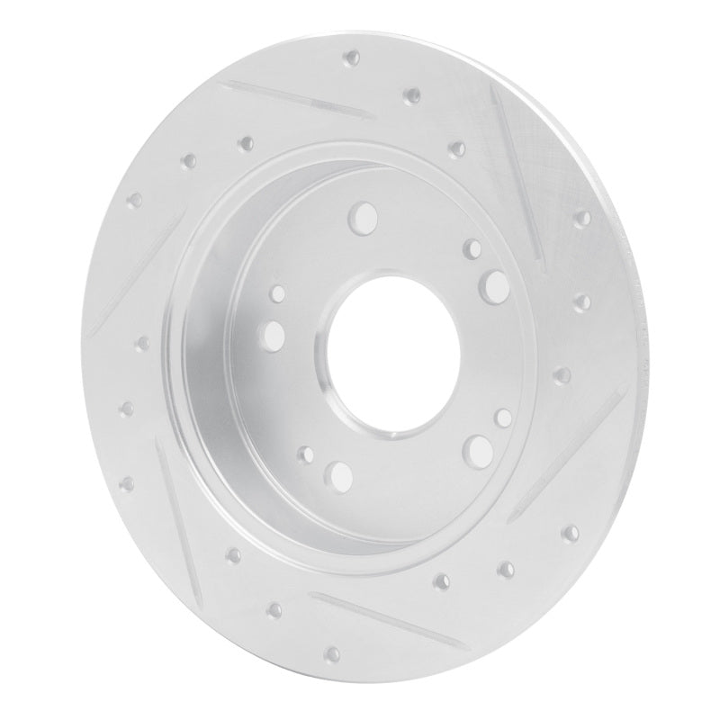 R1 1997-2015 Acura ILX Rear Left Drilled & Slotted Silver Brake Rotor