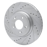 R1 Concepts Genesis G70 Front Left Drilled & Slotted Silver Brake Rotor (2018-2023)