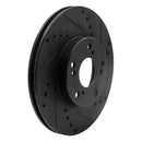 R1 1998-2022 Acura ILX Front Right Drilled & Slotted Black Brake Rotor