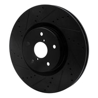 R1 2005-2020 Subaru Impreza Front Left Drilled & Slotted Black Brake Rotor