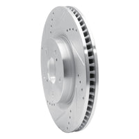 R1 Concepts Genesis G70 Front Left Drilled & Slotted Silver Brake Rotor (Part RNC631-21053L)