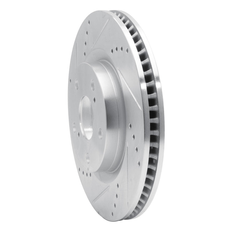 R1 Concepts Genesis G70 Front Left Drilled & Slotted Silver Brake Rotor (Part RNC631-21053L)