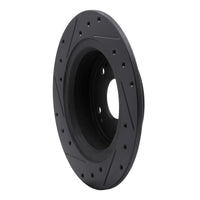 R1 2005-2022 Acura TSX Rear Right Drilled & Slotted Black Brake Rotor