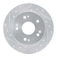 R1 1997-2015 Acura ILX Rear Left Drilled & Slotted Silver Brake Rotor