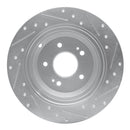 R1 Concepts Genesis G70 Rear Left Drilled & Slotted Silver Brake Rotor (Part Number: RNC631-21041L)