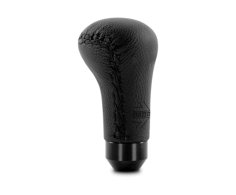 MOMO Anatomico Shift Knob - Black Leather with Black Stitching for Automotive Performance