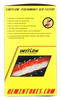 AEM Induction 21-2049DK Dryflow Universal Clamp-On Air Filter - 3.5 Inch Short Neck, 9 Inch Element
