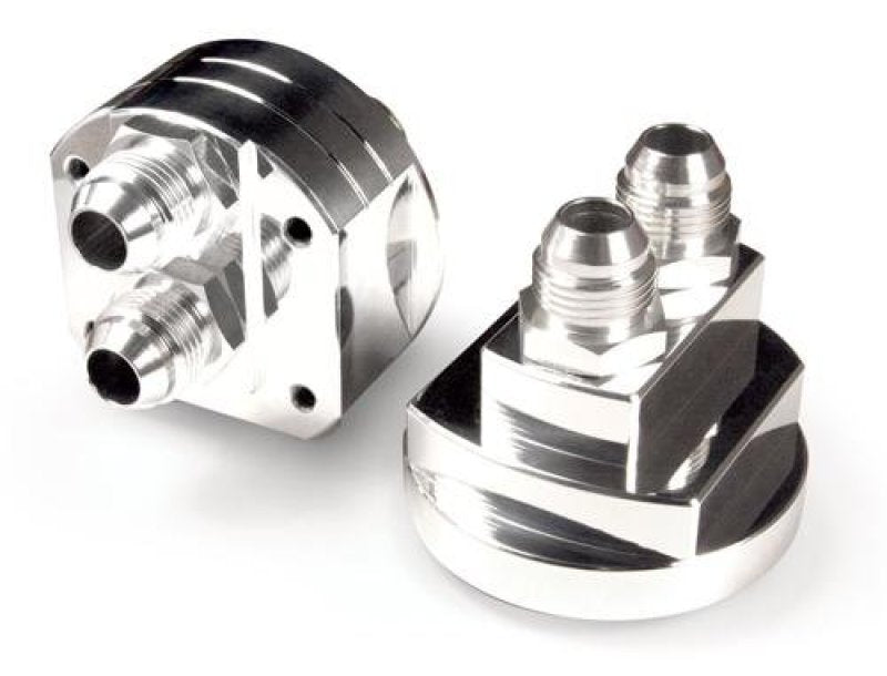 BLOX Racing Remote Oil Filter Relocation Kit - Polished for Enhanced Engine Access