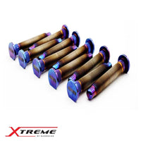 BLOX Racing Titanium Extended Wheel Studs for Honda Fit M12x1.5mm, Burnt Finish - Set of 10