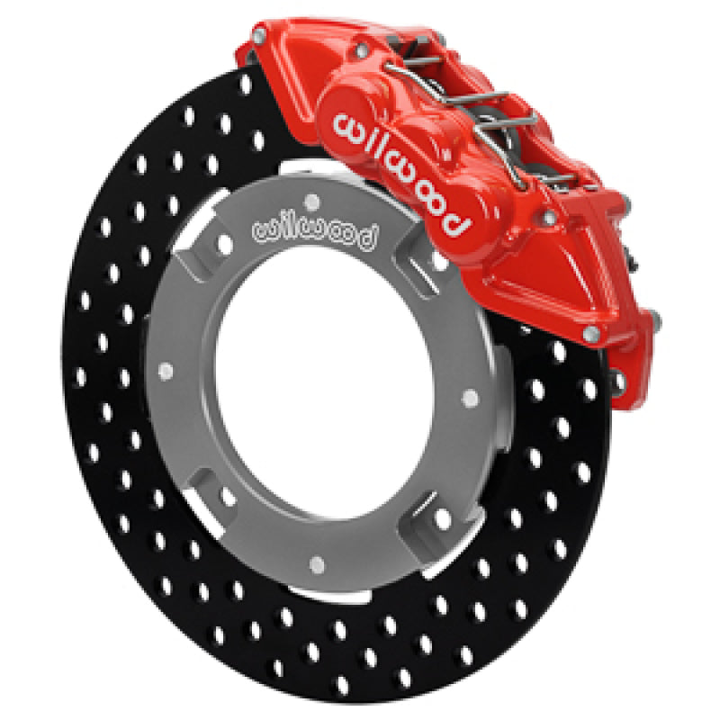 Wilwood 17-21 Can-Am X3RS Red 6-Piston Front Brake Kit with 11.25-inch Drilled Rotors