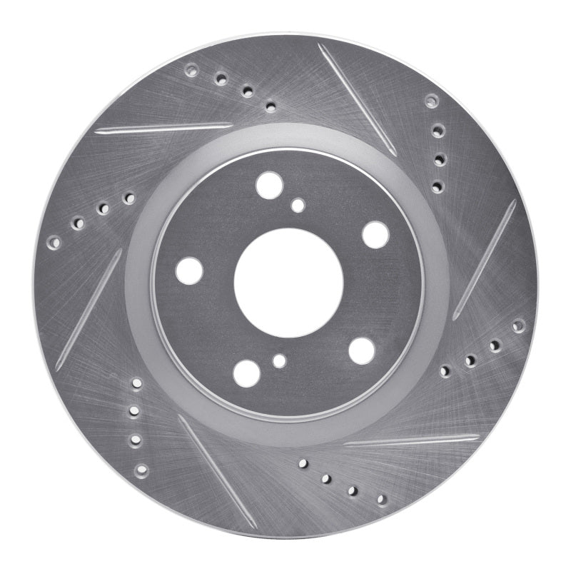 R1 Concepts Lexus ES350 Front Right Drilled & Slotted Silver Brake Rotor (Part #RNC631-76080R)