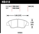 Hawk 02-06 RSX (non-S) Front / 03-09 Civic Hybrid / 04-05 Civic Si HP+ Street Rear Brake Pads