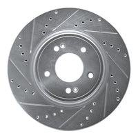 R1 Concepts Genesis G70 Front Left Drilled & Slotted Silver Brake Rotor (2018-2023)